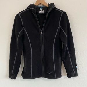 Kuhl Women’s XS Black Alfpaca Fleece Full Zip Hooded Jacket Outerwear